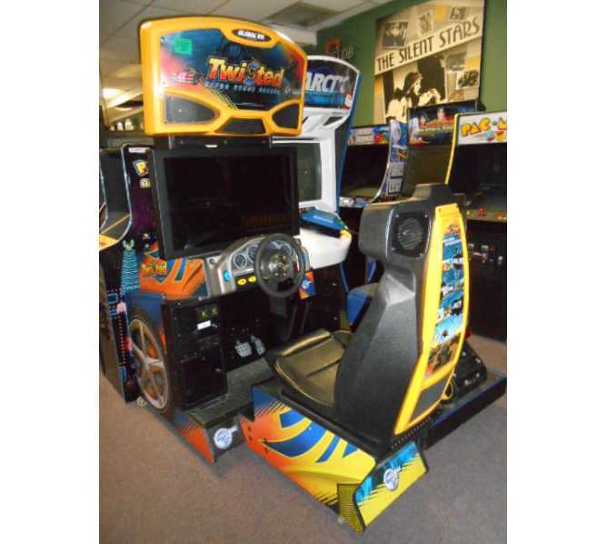 GLOBAL VR TWISTED NITRO STUNT RACING SitDown Arcade Game for sale